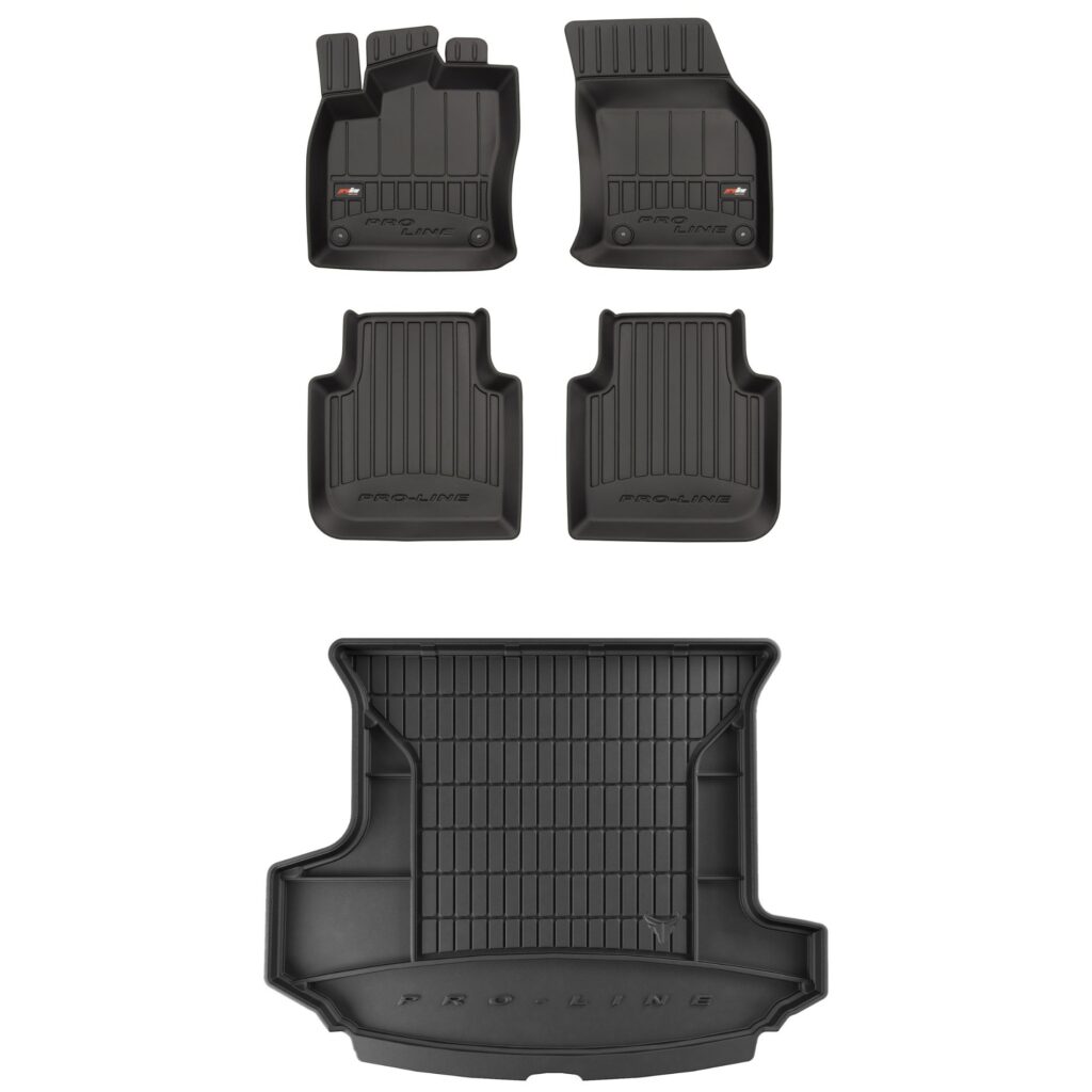 Zestaw: dywaniki samochodowe i mata bagażnika ProLine dopasowane do Skoda Kodiaq 2016-2024 Zestaw dywaniki i mata do bagażnika ProLine dopasowane do Skoda Kodiaq od 2016