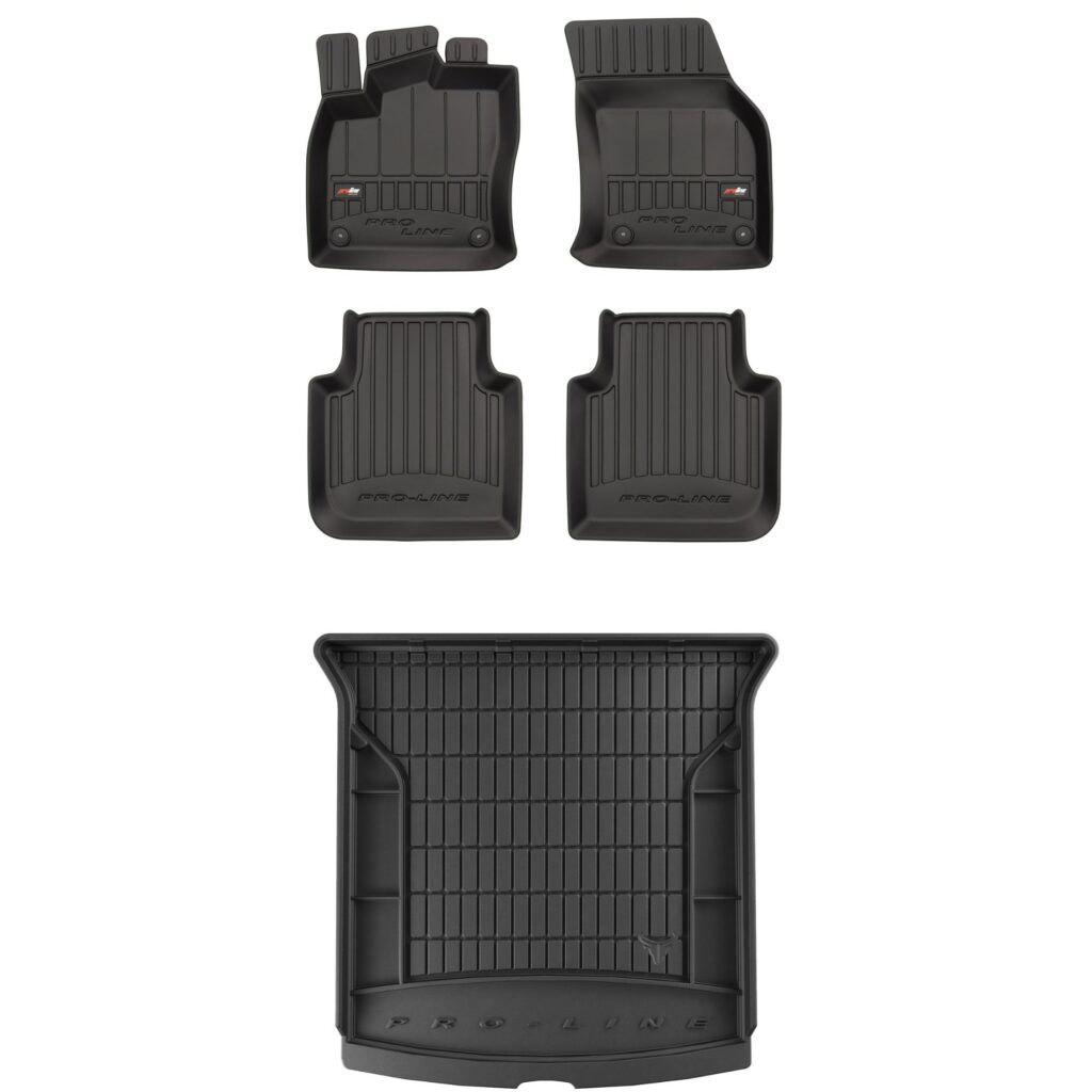 Zestaw: dywaniki samochodowe i mata bagażnika ProLine dopasowane do Skoda Kodiaq 2016-2024 Zestaw dywaniki i mata do bagażnika ProLine dopasowane do Skoda Kodiaq od 2016