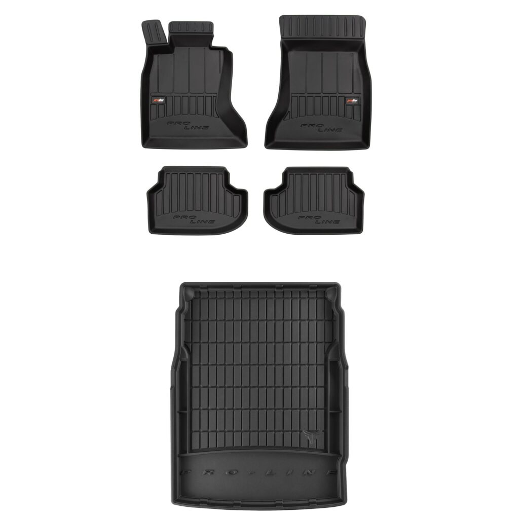 Zestaw: dywaniki samochodowe i mata bagażnika ProLine dopasowane do BMW Seria 5 F10 2013-2017 Zestaw dywaniki i mata do bagażnika ProLine dopasowane do BMW Seria 5 F10 xDrive 2013-2017