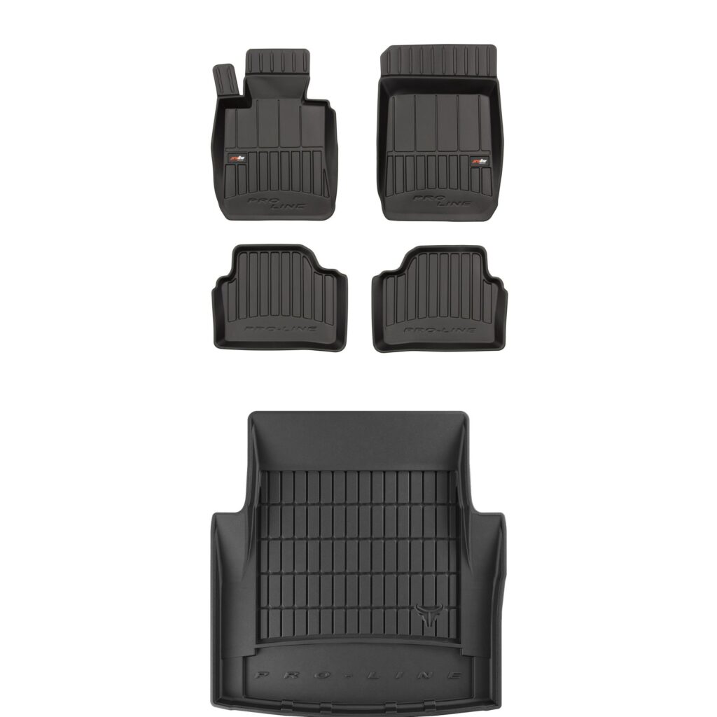Zestaw: dywaniki samochodowe i mata bagażnika ProLine dopasowane do BMW Seria 3 E90 2004-2012 Zestaw dywaniki i mata do bagażnika ProLine dopasowane do BMW Seria 3 E90 2004-2012