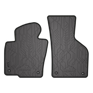 Dywaniki samochodowe NOMAD przednie ze skórzaną czarną lamówką dopasowane do Volkswagen Passat CC 2008-2012