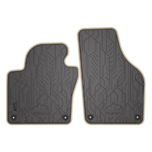 Dywaniki samochodowe NOMAD przednie ze skórzaną beżową lamówką dopasowane do Volkswagen Tiguan I 2001-2016