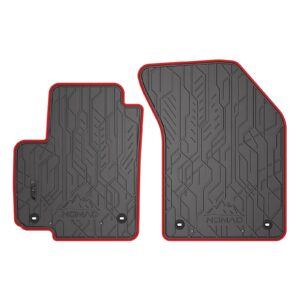 Dywaniki samochodowe NOMAD przednie ze skórzaną czerwoną lamówką dopasowane do Fiat Sedici 2005-2014