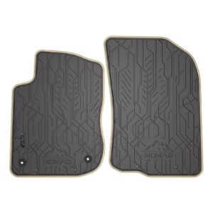 Dywaniki samochodowe NOMAD przednie ze skórzaną beżową lamówką dopasowane do Peugeot 208 I 2012-2019