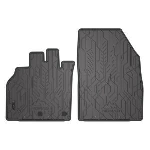 Dywaniki samochodowe NOMAD przednie ze skórzaną szarą lamówką dopasowane do Renault Scenic II 2003-2009