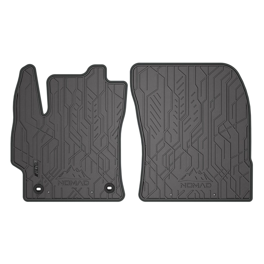 Car mats NOMAD front with grey leather piping tailor-made for Toyota Corolla XII since 2018