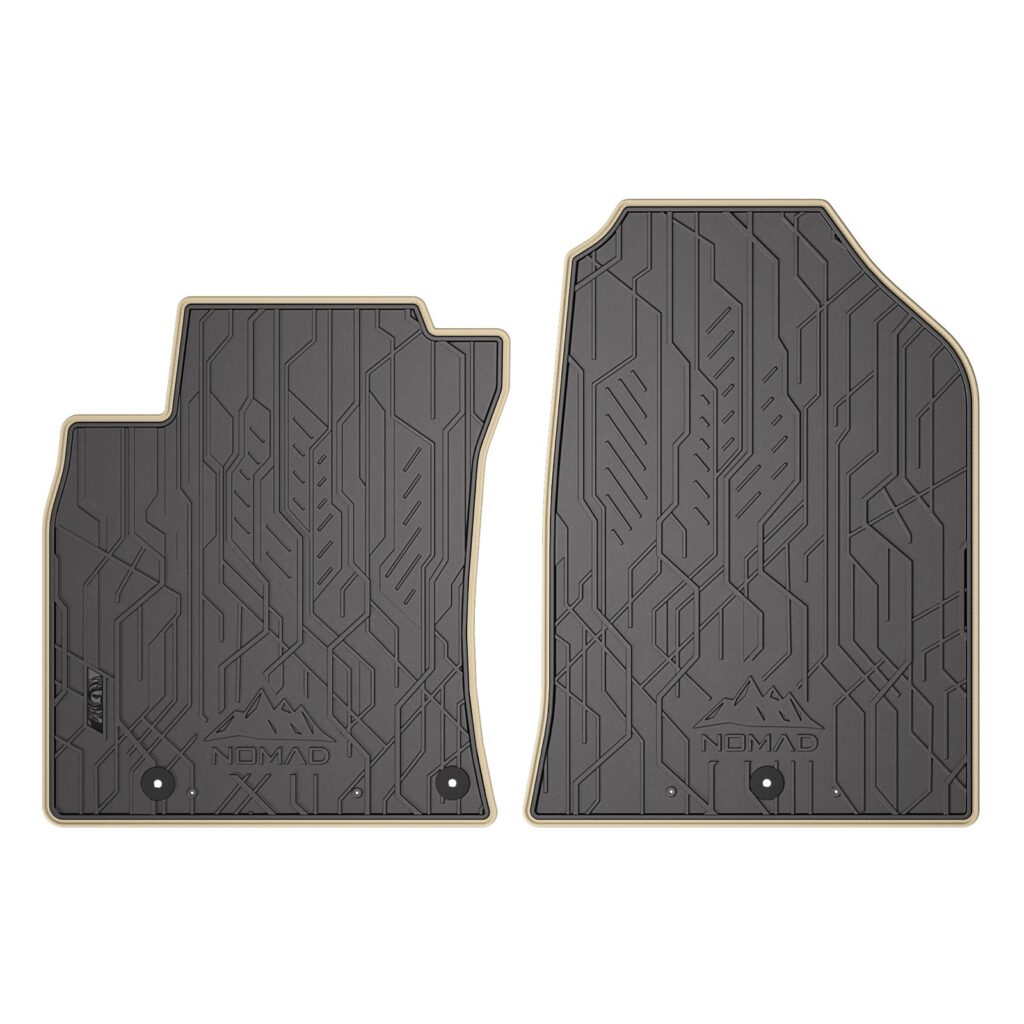 Car mats NOMAD front with beige leather piping tailor-made for Hyundai i30 III since 2017