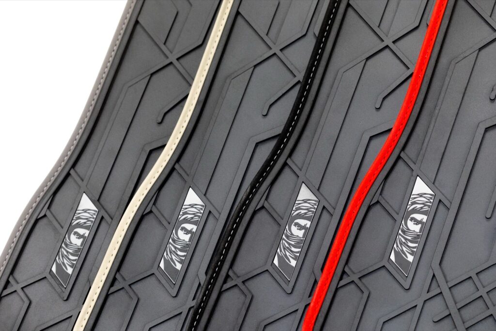 Car mats NOMAD front with grey leather piping tailor-made for Toyota Corolla XII since 2018