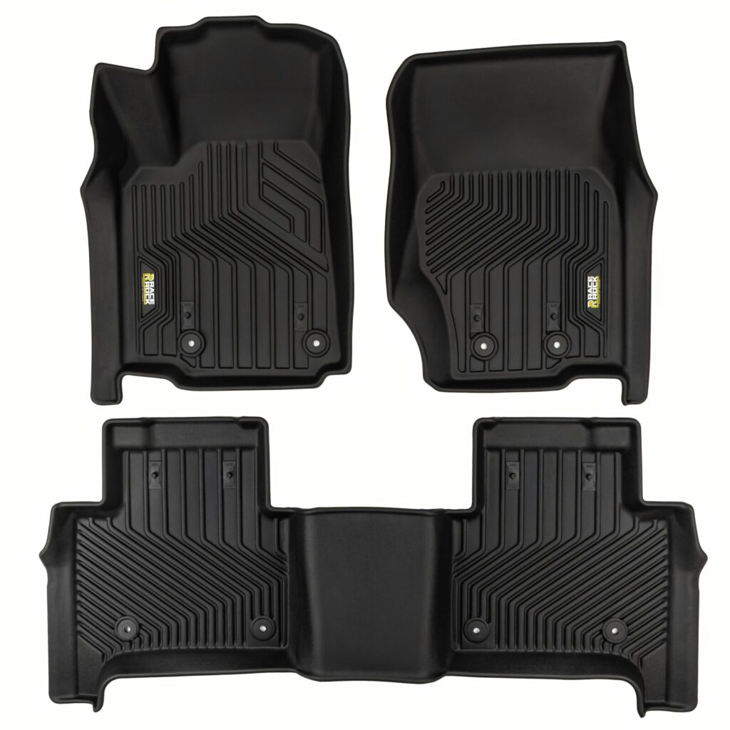 Dywaniki samochodowe 2w1 Race Rock wraz z zestawem wymiennych ringów i emblematów dopasowane do Jeep Grand Cherokee 4xe od 2021