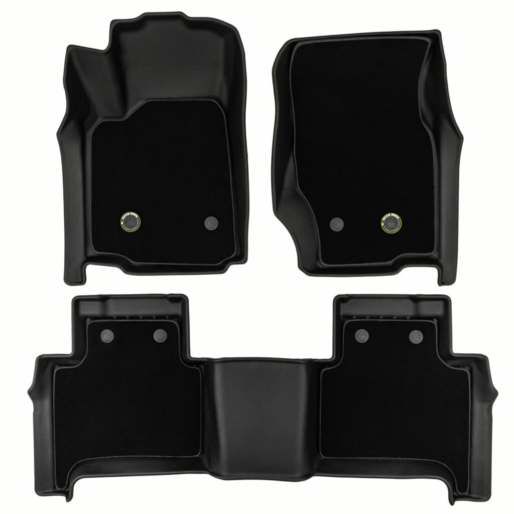 Dywaniki samochodowe 2w1 Race Rock wraz z zestawem wymiennych ringów i emblematów dopasowane do Jeep Grand Cherokee 4xe od 2021