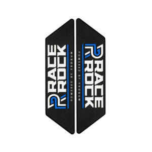 Niebieskie, wymienne emblematy do dywaników Race Rock