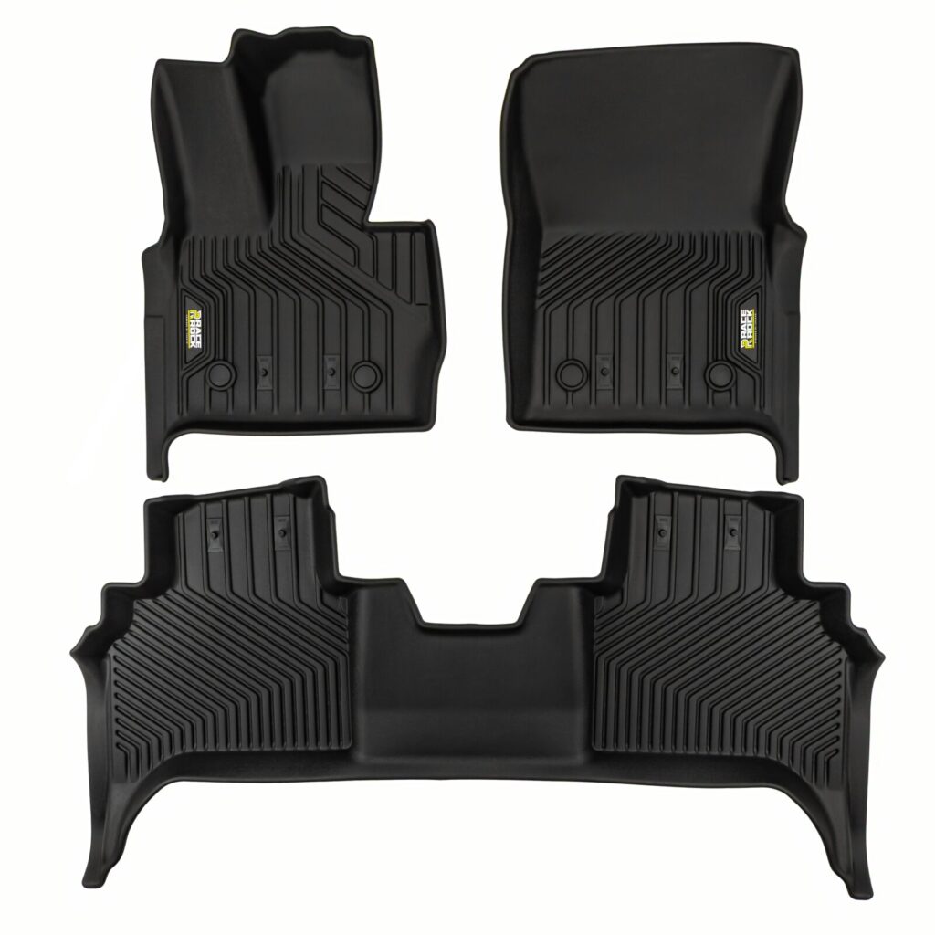 Dywaniki samochodowe 2w1 Race Rock wraz z zestawem wymiennych ringów i emblematów dopasowane do Mercedes-Benz Klasa G W465 od 2024