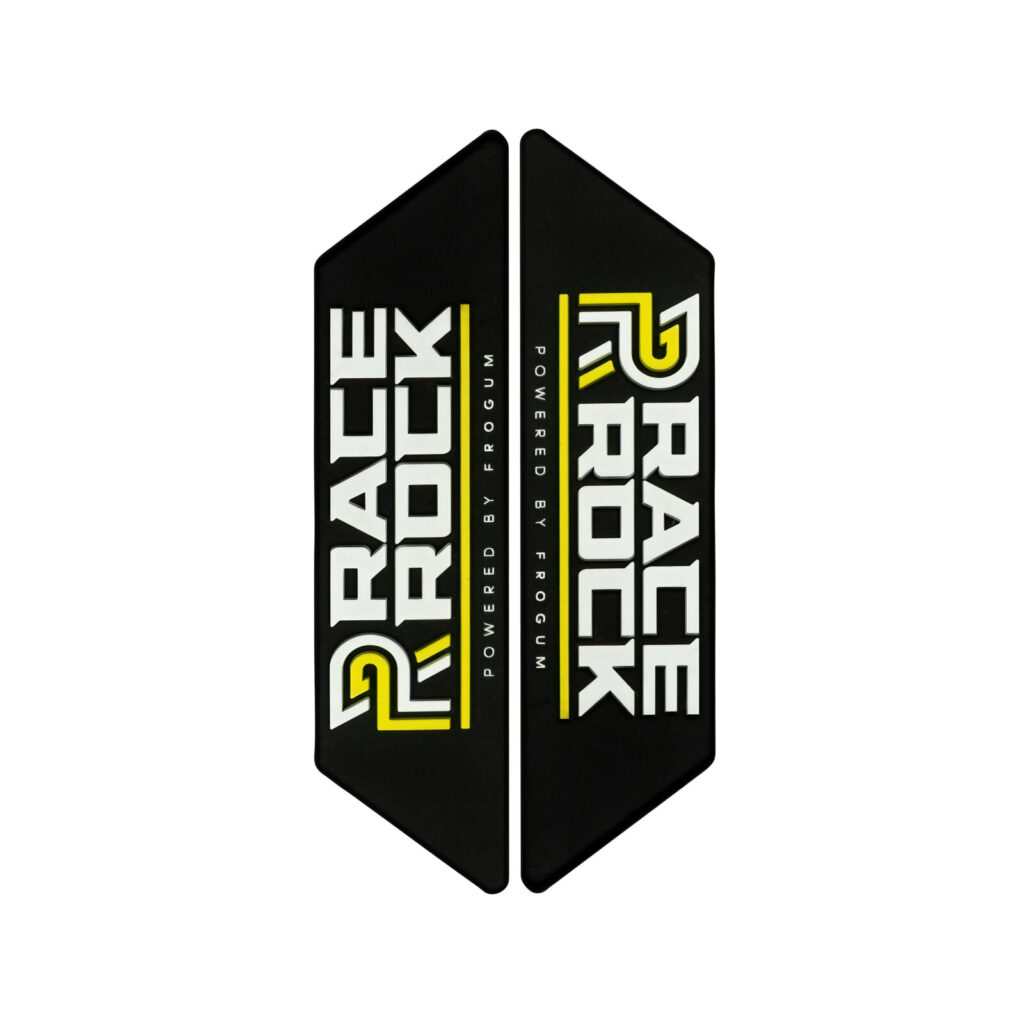 Żółte, wymienne emblematy do dywaników Race Rock