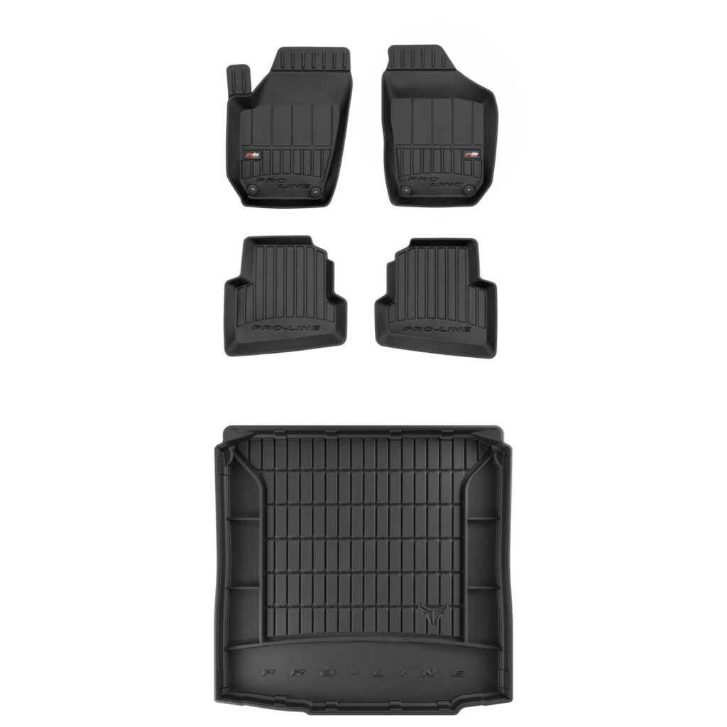 Zestaw: dywaniki samochodowe i mata bagażnika ProLine dopasowane do Skoda Fabia II 2006-2014 Zestaw: dywaniki samochodowe i mata bagażnika ProLine dopasowane do Skoda Fabia II 2006-2014