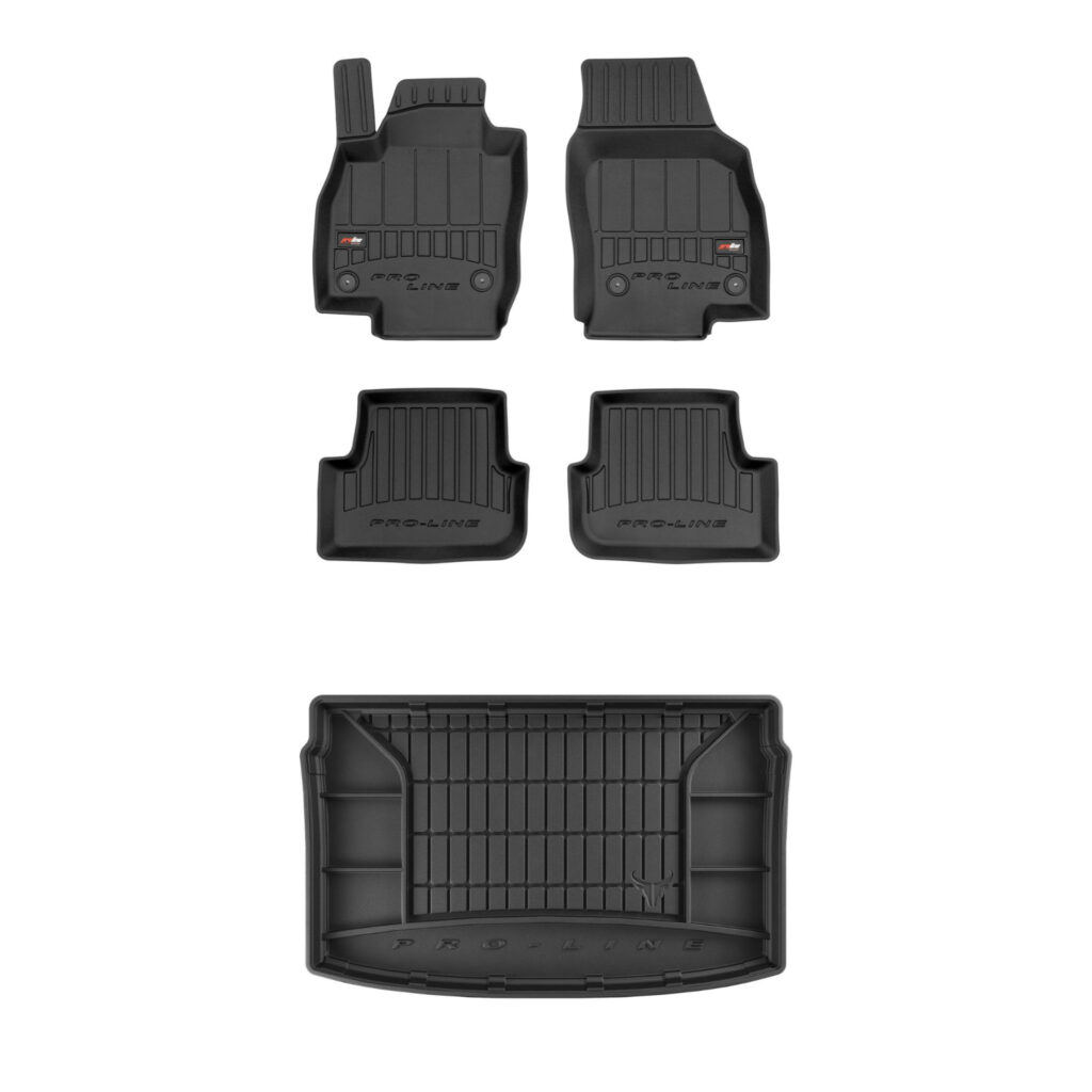 Zestaw: dywaniki samochodowe i mata bagażnika ProLine dopasowane do Volkswagen Polo VI od 2017 Zestaw: dywaniki samochodowe i mata bagażnika ProLine dopasowane do Volkswagen Polo VI od 2017