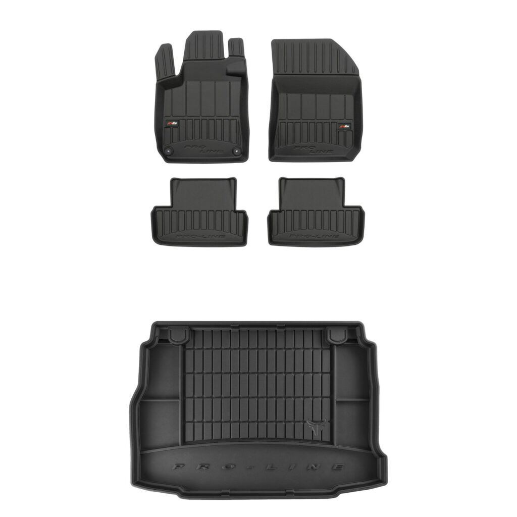 Zestaw: dywaniki samochodowe i mata bagażnika ProLine dopasowane do Peugeot 308 II 2013-2021 Zestaw: dywaniki samochodowe i mata bagażnika ProLine dopasowane do Peugeot 308 II 2013-2021