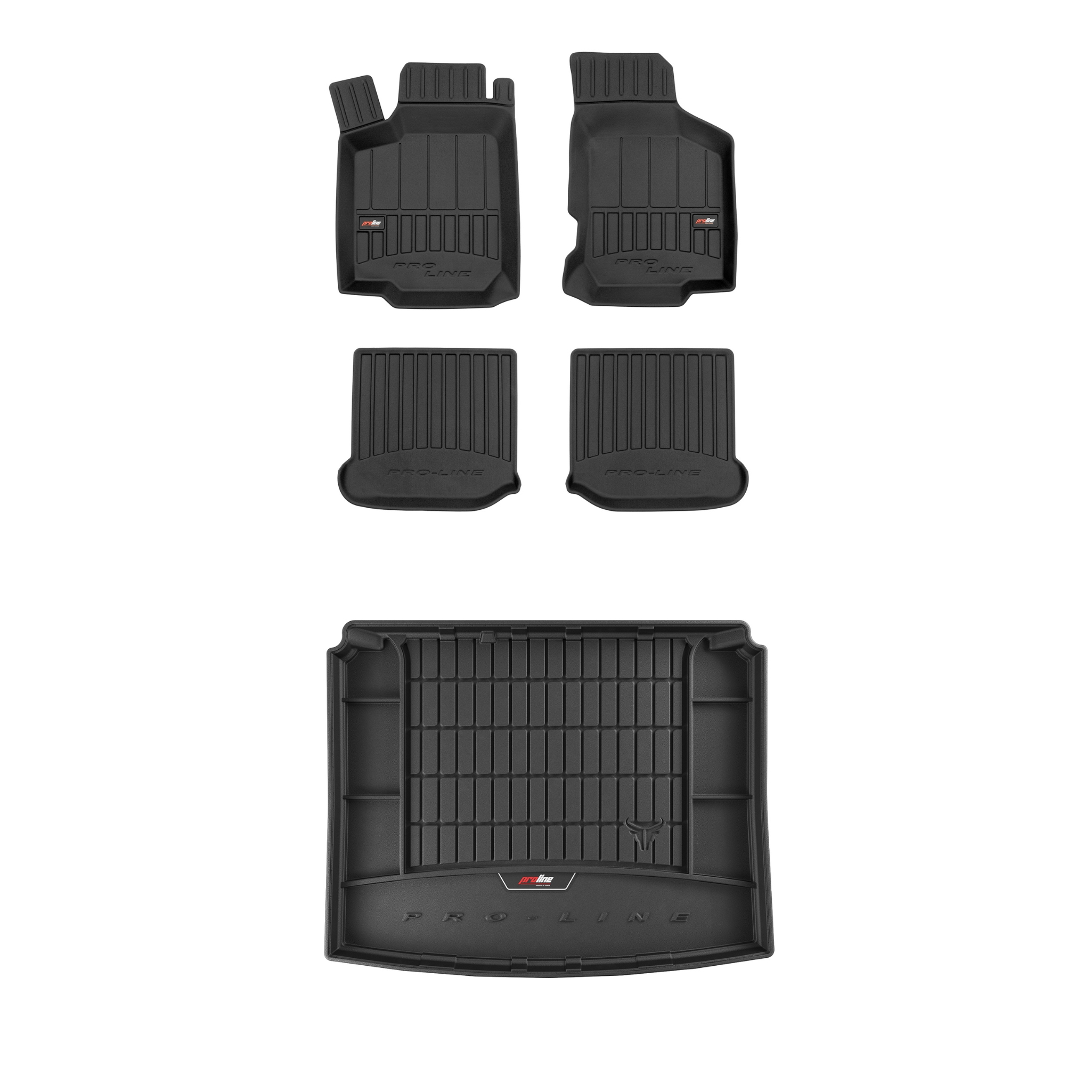 Zestaw: dywaniki samochodowe i mata bagażnika z logo ProLine dopasowane do Volkswagen Golf IV 1997-2006